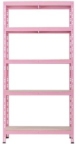 Kovový regál RNDU30-5 ružový 180x90x30cm - 5 políc/175kg