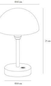 Nordlux - LED Stmievateľná nabíjacia stolná lampa ELLEN LED/2,8W/3,7V IP44 čierna
