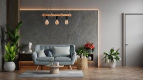 Toolight BOHO LINE, 3-bodové závesné svietidlo 3xE27 APP1319-3CP, hnedá-čierna, OSW-02461