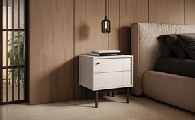 Nočný stolík / skrinka Japandi, béžový kašmír