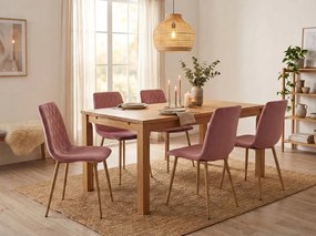 Ružová zamatová stolička TURIN