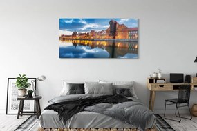 Obraz na akrylátovom skle Gdańsk riečne budovy 140x70 cm