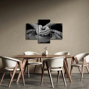 Čiernobiely obraz - výroba keramiky (90x60 cm)