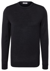 Pulóver z vlny merino, čierny