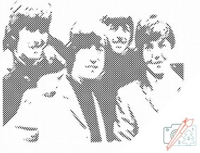 Gario Bodkovanie The Beatles Rozmery: 80 x 60 cm, Rámovanie: Iba zrolované plátno, Farba bodiek: Čierna