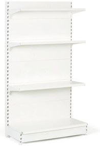 Predajný regál obojstranný, plné steny, 2200 x 1000 x 900 mm, základná, biela