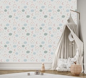 Gario Fototapeta Boho obláčiky a mesiačiky Materiál: Vliesová, Rozmery: 450 x 315 cm
