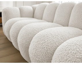 Biela pohovka z textílie buklé 232 cm Hippolyte – Bobochic Paris