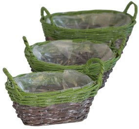 Hnedozelený košík 32cm