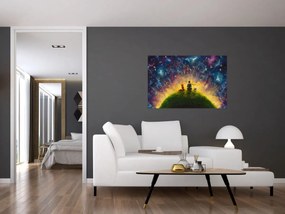 Obraz - Malý princ a líška (90x60 cm)