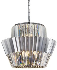 Luster na reťazi DONNA 12xE14/40W/230V pr. 55 cm matný chróm