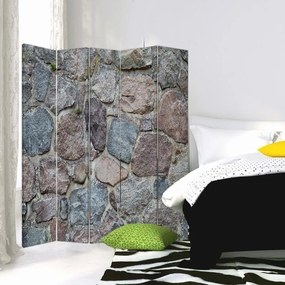 Ozdobný paraván, Kamenná zeď - 180x170 cm, päťdielny, obojstranný paraván 360°
