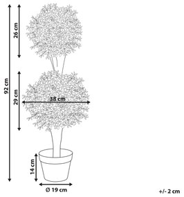 Umelá rastlina v kvetináči 92 cm BUXUS BALL TREE Beliani