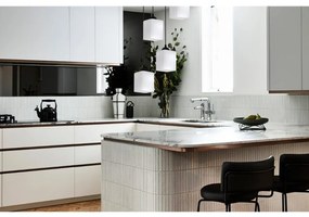 Závesné svietidlo Riffle Square, 4x biele sklenené tienidlo, b, o