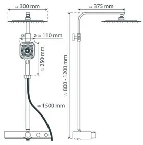Schütte 60530 - Sprchová súprava s termostatickou batériou OCEAN, lesklý chróm
