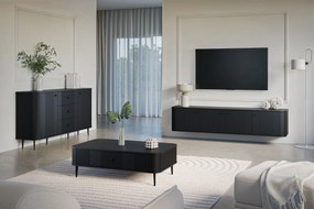 Konferenčný stolík Vespera 103x60 cm - čierna / čierne nožičky