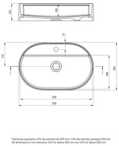 Deante CQS_5U6B SILIA 35x55 cm umývadlo na dosku, granit/béžová