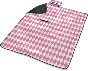Sablio Plážová deka Ružovo-biele kosoštvorce: 200x140 cm