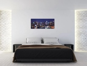 Obraz - Osvetlené New Yorské mrakodrapy (120x50 cm)