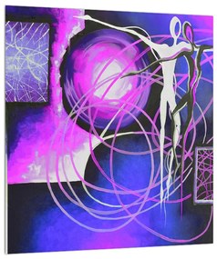 Abstraktný obraz - maľba tanečníkov (30x30 cm)