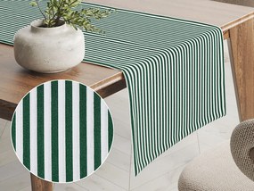 Biante Bavlnený behúň na stôl Sandra SA-362 Tmavo zeleno-biele pásiky 20x160 cm