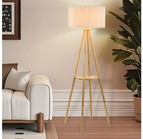 Brilagi - Stojacia lampa NORDIC WAVE 1xE27/15W/230V kaučukovník/ľan