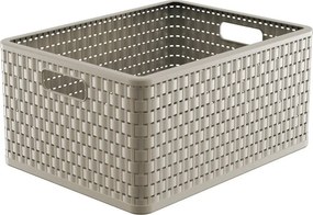 Béžový úložný košík z recyklovaného plastu Country - Rotho