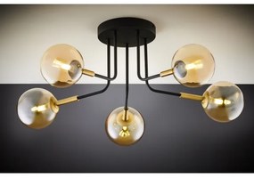 Jupiter 2038 - Luster na tyči BURANO 5xG9/10W/230V čierna/zlatá/béžová