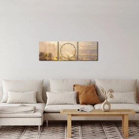 Obraz - Svitanie (s hodinami) (90x30 cm)