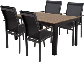 Doppler EXPERT WOOD Plus, obdĺžnikový stôl, 4+1