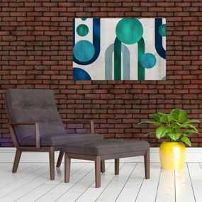 Obraz - Čiary a kruhové tvary (90x60 cm)
