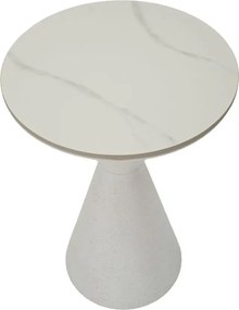 Odkladací stolík Biely 44 cm mramor/biely