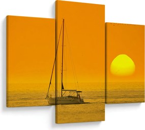 Obraz - Loďka uprostred mora (90x60 cm)