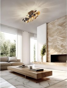 Stropné svietidlo so skleneným tienidlom v sivo-zlatej farbe 76x22 cm Bubble – Trio Select