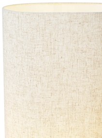 Japandi stojacia lampa drevená s ľanovým tienidlom 90 cm - Lamel