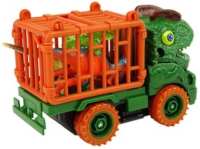 LEAN TOYS Zelený transportér Dino Truck na odskrutkovanie