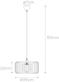 Lucide 46406/39/76 - Luster na lanku ETTA 1xE27/40W/230V pr. 39 cm drevo