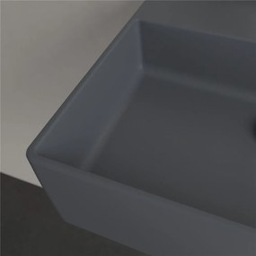 VILLEROY &amp; BOCH Memento 2.0 závesné umývadlo s otvorom, bez prepadu, 500 x 420 mm, Graphite, s povrchom CeramicPlus, 4A2251I4