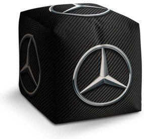 Taburet Cube Carbon, čierna