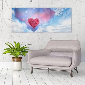 Obraz - Ružový strom srdca (120x50 cm)