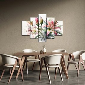 Obraz - Ľalia, ilustrácie (150x105 cm)