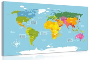 Obraz výnimočná mapa sveta - 120x80