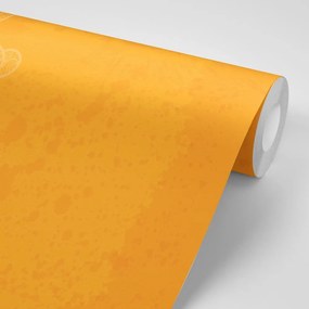 Tapeta oranžová arabeska na abstraktnom pozadí - 150x100