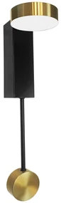 Toolight Toolight, LED nástenné svietidlo, 13W, APP1600-W, čierna-zlatá matná, OSW-01592