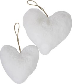 Závesná dekoratívne ozdoba biele srdce - 15 * 6 * 15cm