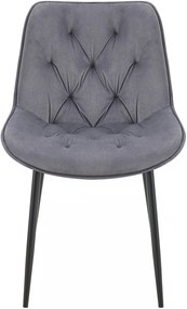 Jedálenská stolička Wallace - zamat - Tmavo sivá
