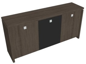 Nízka skriňa Verno 188 x 46 x 90 cm, kombinované dvere, dub antracit / čierna