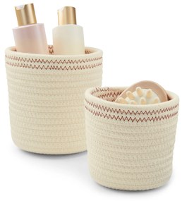 2 úložné košíky, kombinácia krémovobielej a hrdzavej