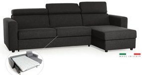 Rohová sedacia súprava na každodenné spanie TAVOLA rozkladacia, čierná (penelope 25)