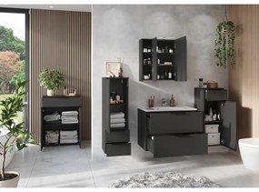 Antracitová vysoká závesná kúpeľňová skrinka 71x95 cm Crandon – Germania